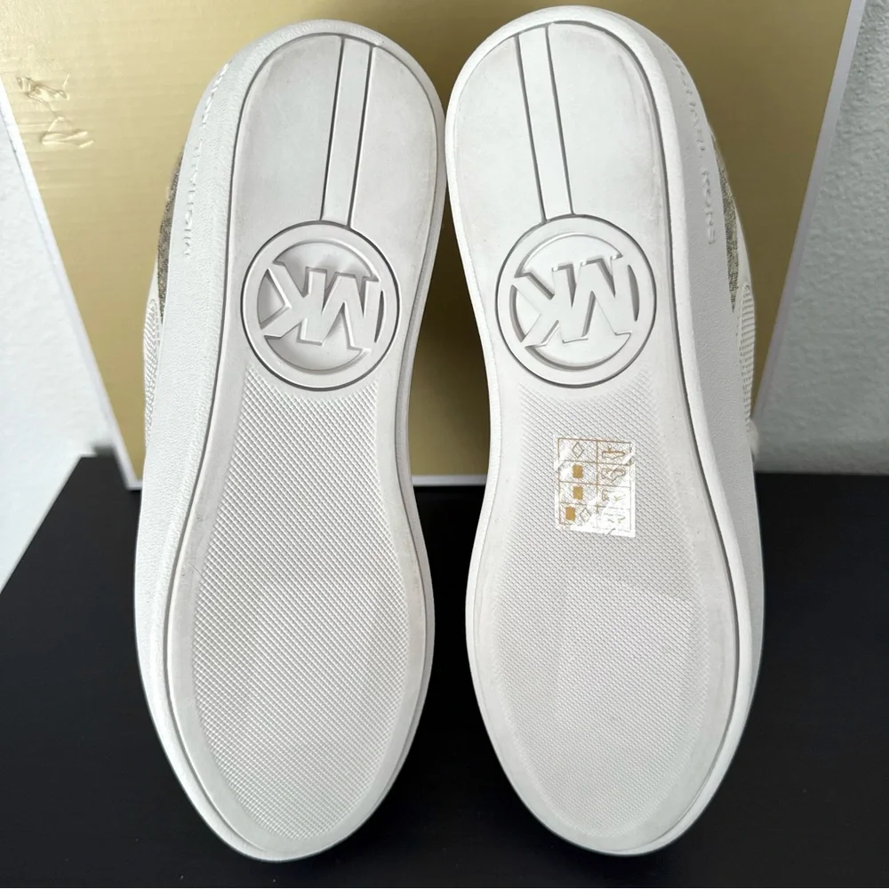 New Michael Kors Emmet Rumi Lace up Sneakers Signature Logo